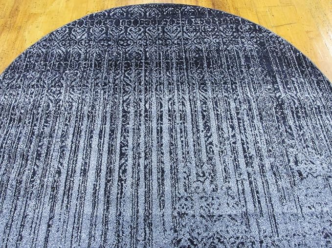 Unique Loom Del Mar Collection Area Rug - Jennifer (6' 1" Round, Blue/ Navy Blue)