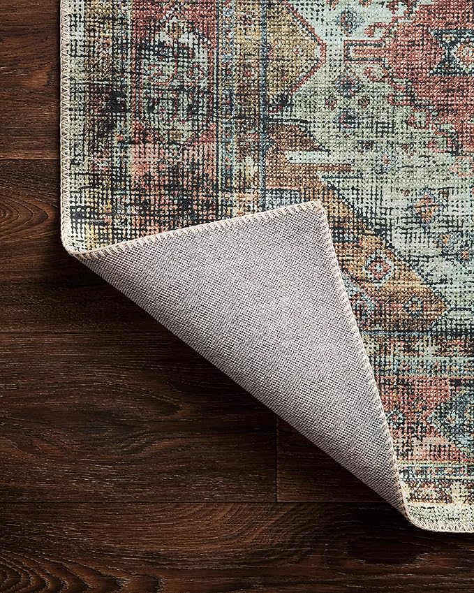 Loloi Skye Collection SKY-06 Apricot/Mist 6'-0" x 6'-0" Round Area Rug