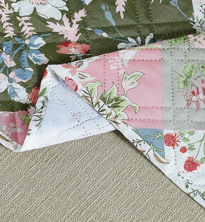 Brilliant Sunshine Peach Flowers Patchwork Couch Armrest 5 Pockets Organizer, Slip Resistant Recliner Armchair Caddy, Washable Remote Controls Holder, Storage for Magazine, Tablet, iPad, Peach Olive