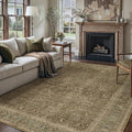 Brown 6x9 Area Rug Washable Vintage Carpet for Living Room Bedroom Large Soft Retro Floral Low Pile Thin Indoor Rug Non Slip Traditional Distressed Floor Cover for Dining Room Office