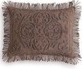 Beatrice Home Fashions Medallion Chenille Bedspread, King Sham, Chocolate