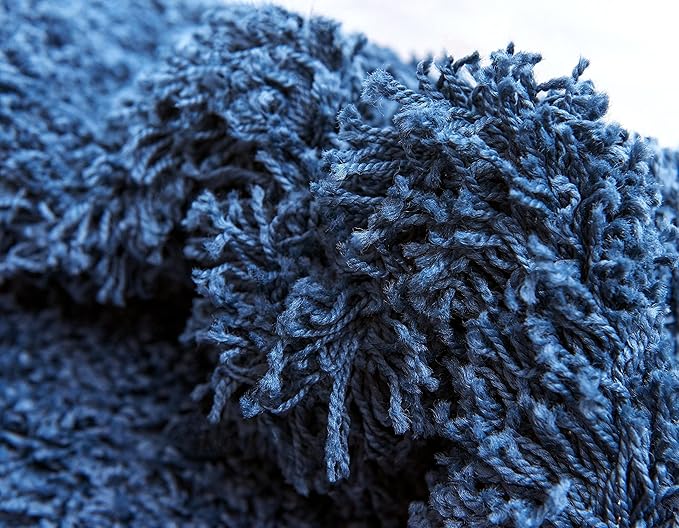 Unique Loom Solid Shag Collection Area Rug (2' 7" x 10' Runner Sapphire Blue/Navy Blue)
