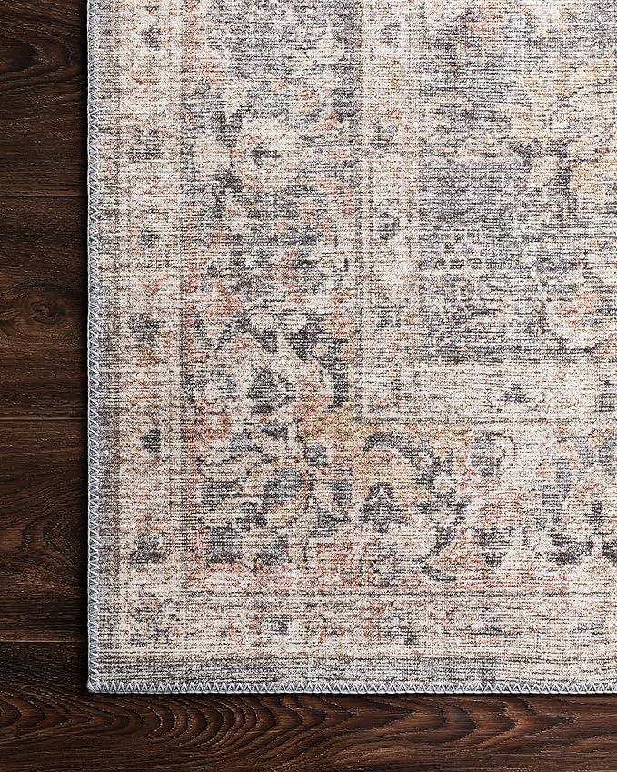 Loloi Skye Collection SKY-01 Grey/Apricot 8'-0" x 8'-0" Round Area Rug