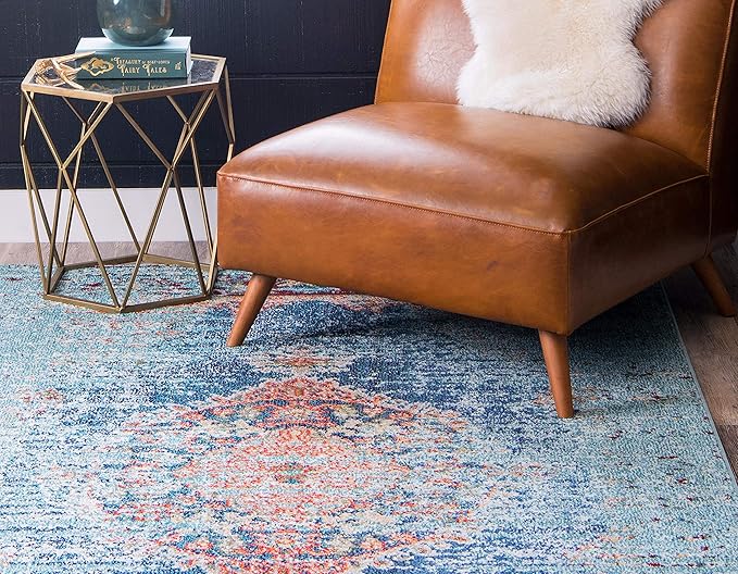Unique Loom Solid Shag Collection Area Rug (2' 7" x 10' Runner, Deep Aqua Blue)