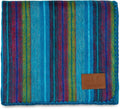 QISU Alpaca Wool Blanket Throw | Large, Beautiful, Warm, Variegated | 85 x 65 inches | Ultra-Soft, Hypoallergenic and Breathable | Non-Itchy or Scratchy Fabric (Blue Variegated)
