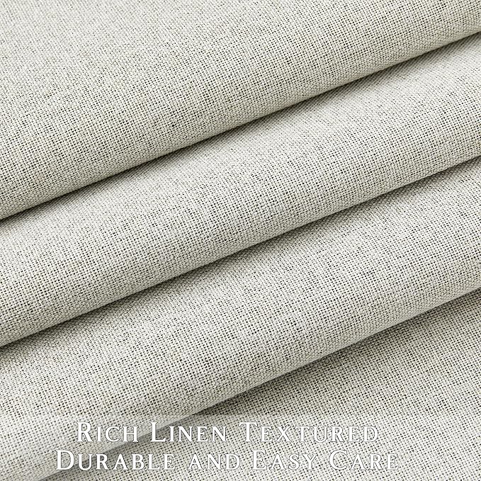 ChrisDowa 100% Blackout Greyish Beige Solid Curtains 45 Inches Long 2 Panels for Bedroom Living Room,Farmhouse Room Darkening Thermal Insulated Soundproof Grommet Top Window Treatment Drapes,52x45