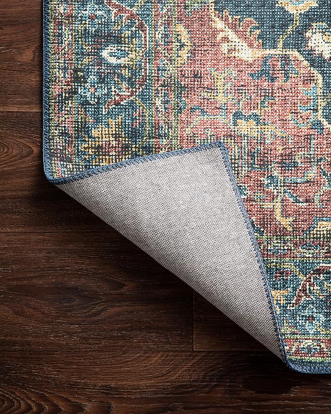 Loloi Skye Collection SKY-08 Denim/Brick 6'-0" x 6'-0" Round Area Rug