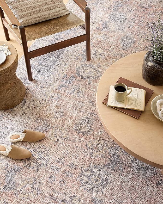 Loloi Skye Collection SKY-01 Blush/Grey 2'-6" x 12'-0" Runner Rug
