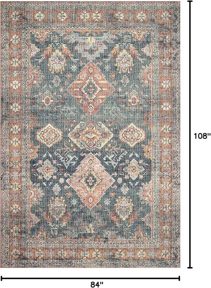 Loloi Skye Collection SKY-10 Sea/Rust 7' x 9' Oval Area Rug