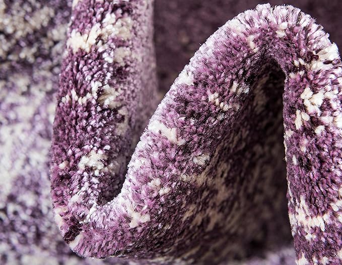 Unique Loom Del Mar Collection Area Rug - Jennifer (2' 7" x 10' Runner, Purple/ Ivory)