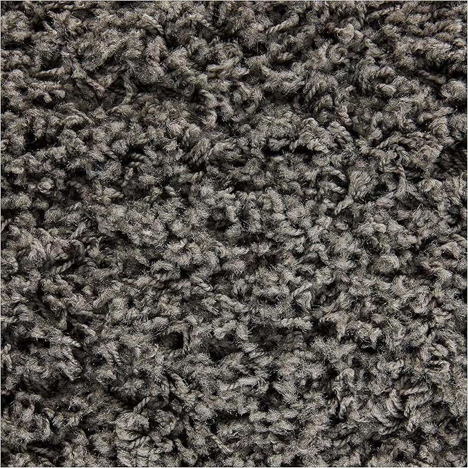 Unique Loom Solid Shag Collection Area Rug (3' 3" Square, Graphite Gray)