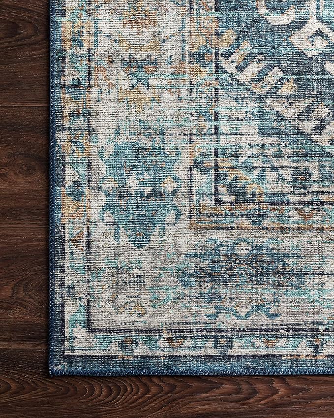 Loloi Skye Collection SKY-03 Denim/Natural 8'-0" x 8'-0" Round Area Rug