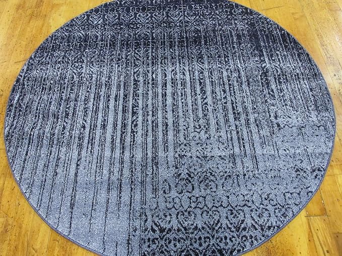 Unique Loom Del Mar Collection Area Rug - Jennifer (6' 1" Round, Blue/ Navy Blue)