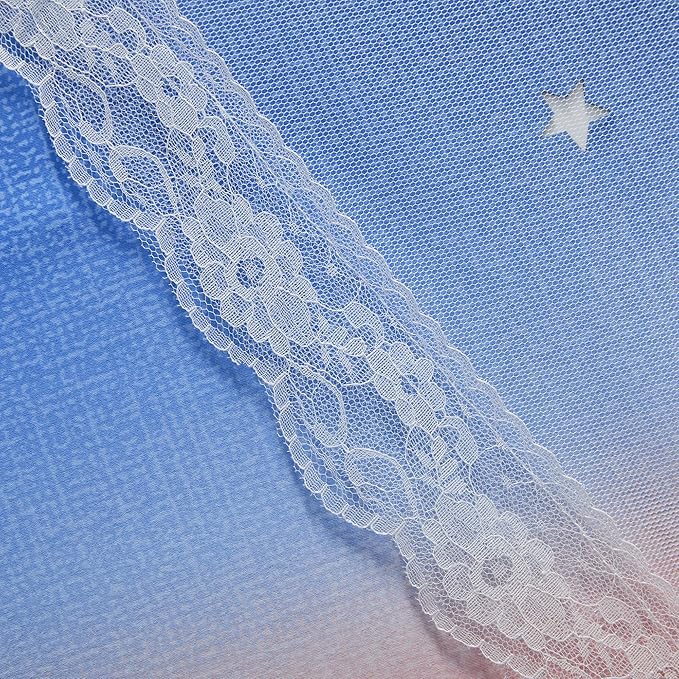 XiDi Curtains for Bedroom Decor, Rainbow PinkGreyBlue-34-54