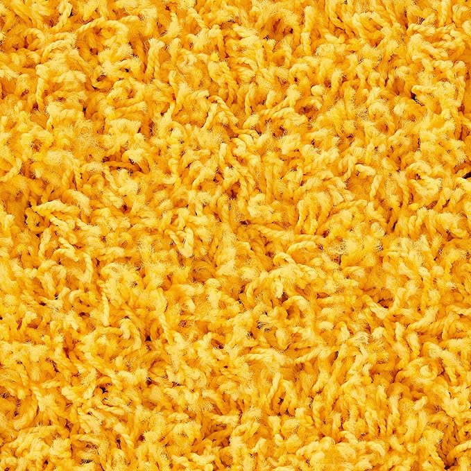 Unique Loom Solid Shag Collection Area Rug (7' 10" x 10' Oval, Tuscan Sun Yellow)