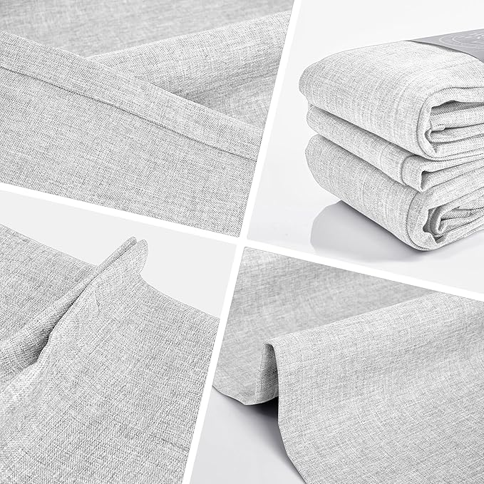 WdFour 42x84 Inch Blackout Curtains - Thermal Insulated Pinch Pleated Drapes, 100% Light Blocking, Extra Long Back Tab Panels for Bedroom & Living Room, Pack of 2 (Greyish White)