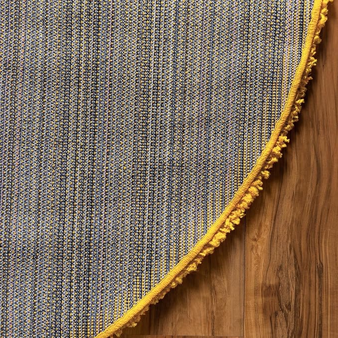 Unique Loom Solid Shag Collection Area Rug (7' 10" x 10' Oval, Tuscan Sun Yellow)