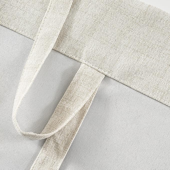 DriftAway Double Layer Linen Blackout Tie Up Curtains Thermal Insulated Fully Lined Balloon Roman Shade Bathroom Window Adjustable Rod Pocket for Small Window 25 Inch by 47 Inch Light Linen
