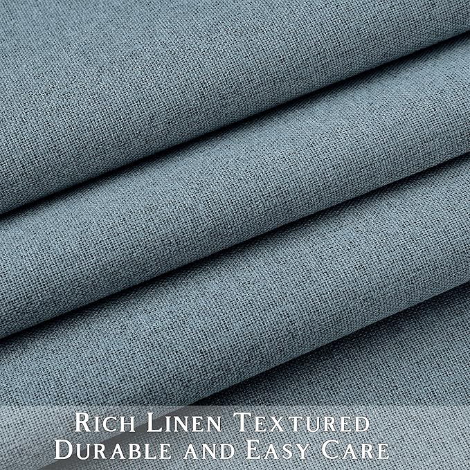 ChrisDowa 100% Blackout Blue Solid Curtains 72 Inches Long 2 Panels for Bedroom Living Room,Farmhouse Room Darkening Thermal Insulated Soundproof Grommet Top Window Treatment Drapes,52x72