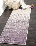 Unique Loom Del Mar Collection Area Rug - Jennifer (2' 7" x 10' Runner, Purple/ Ivory)