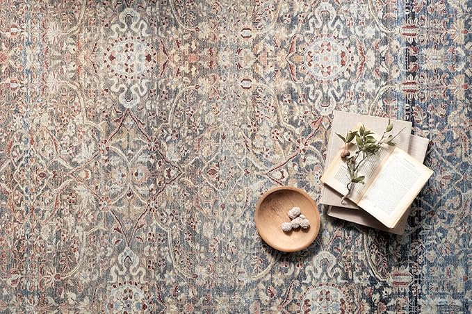 Loloi Chris Loves Julia Jules Collection JUL-06 Denim/Spice 2'-3'' x 3'-9'', .13" Pile Height, Accent Rug