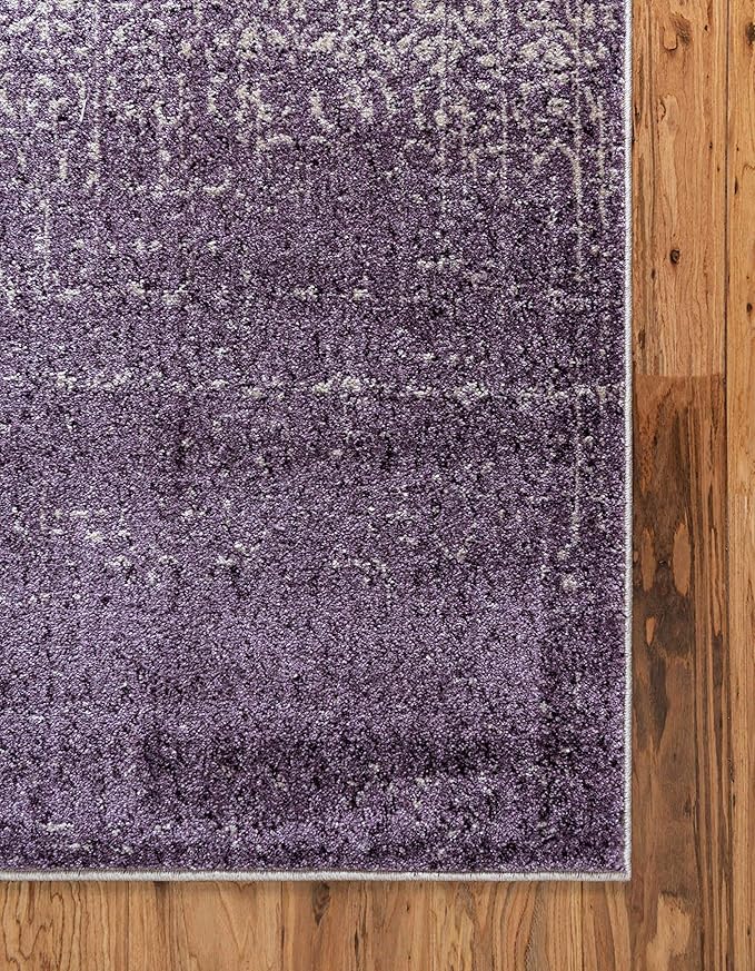 Unique Loom Del Mar Collection Area Rug - Jennifer (9' x 12' Rectangle, Purple/ Ivory)