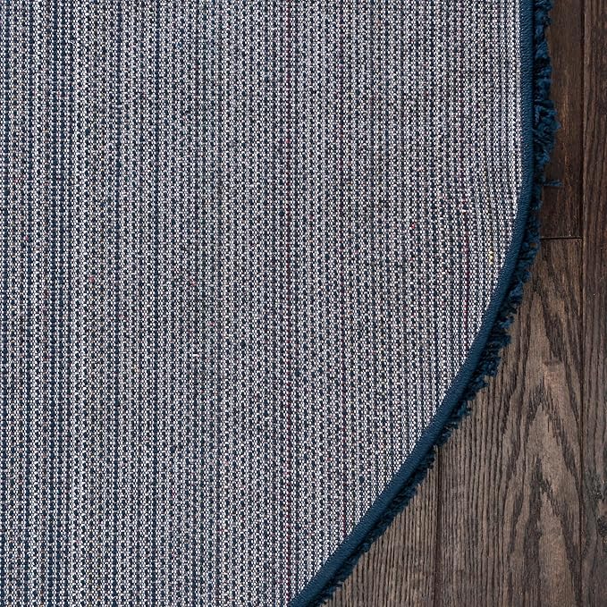 Unique Loom Solid Shag Collection Area Rug (3' 3" x 5' 3" Oval, Sapphire Blue/ Navy Blue)