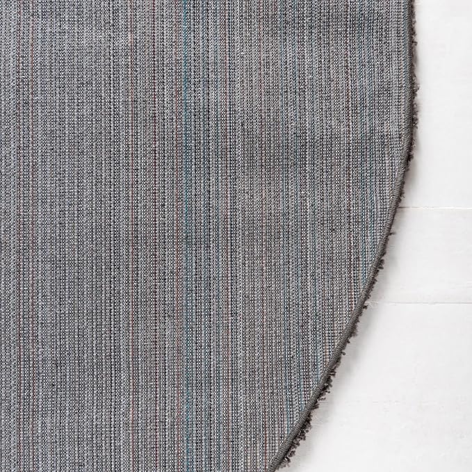 Unique Loom Solid Shag Collection Area Rug (5' 3" x 8' Oval, Graphite Gray)