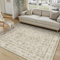 Taupe 5x7 Area Rug Vintage Washable Living Room Carpet Non Slip Bedroom Indoor Office Low Pile Traditional Distressed Retro Accent Rug for Dining Room Bathroom Kitchen