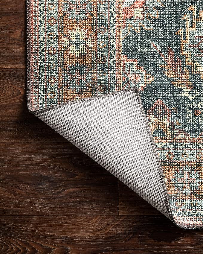 Loloi II Skye Collection SKY-10 Sea/Rust 2'-6" x 7'-6" Runner Rug