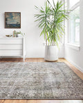 Loloi Layla Collection LAY-06 Taupe/Stone 2'-0" x 5'-0" .13" Thick Accent Rug, Soft, Durable, Vintage Inspired, Distressed, Low Pile, Non-Shedding, Easy Clean, Printed, Living Room Rug