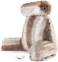 Husband Pillow XXL Rare Baby Coyote Fabulous Faux Fur Backrest, 2-Tone Reversible Double Sided Reading & Bed Rest Pillow with Arms & Neck Roll, Adjustable Memory Foam - Sit Up Extremely Comfy