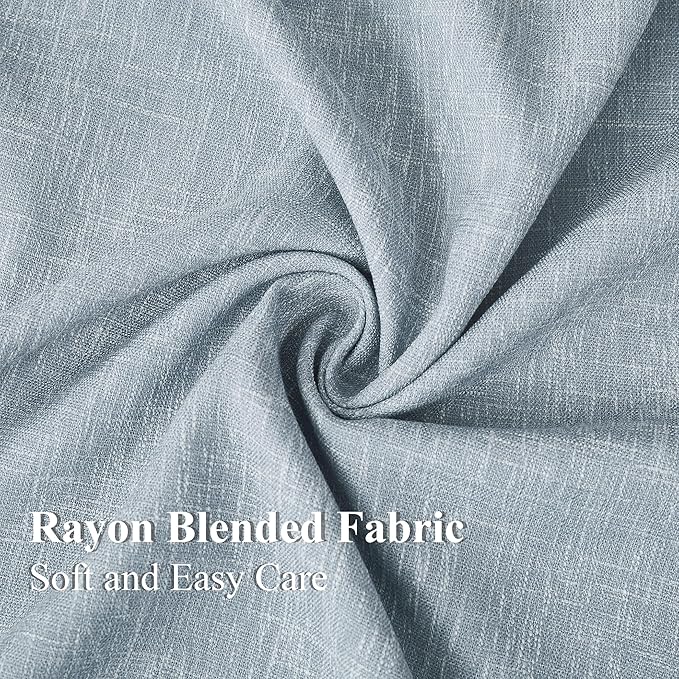 Vision Home Chambray Blue Full Blackout Curtains 84 inch for Bedroom Living Room Darkening Soundproof Window Panels Thermal Insulated Rod Pocket Back Tab Grayish Blue Drapes 2 Panels 50" Wx84 L