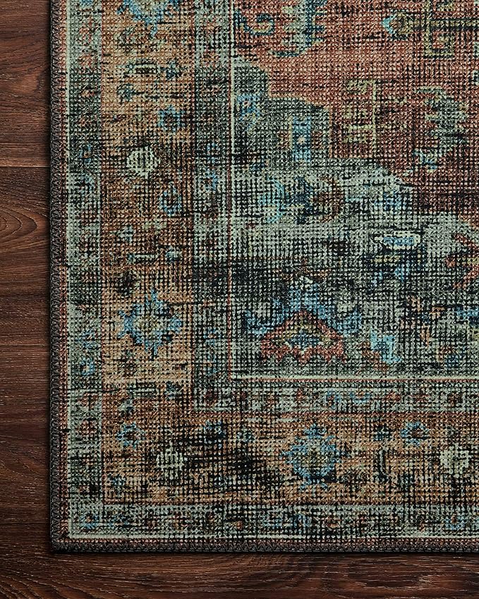 Loloi Skye Collection SKY-07 Terracotta/Sky 2'-6" x 12'-0" Runner Rug