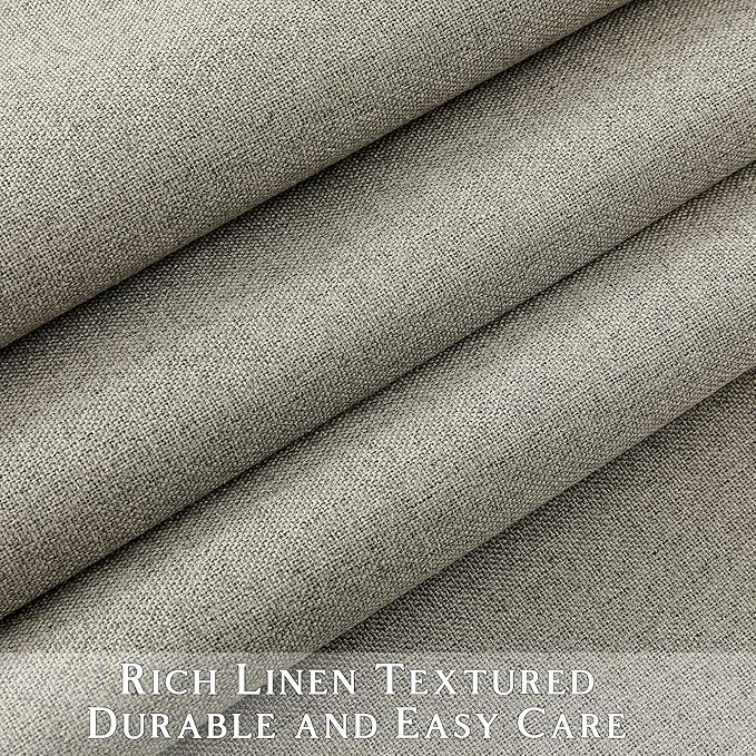 ChrisDowa 100% Blackout Sand Solid Curtains 84 Inches Long 2 Panels for Bedroom Living Room,Farmhouse Room Darkening Thermal Insulated Soundproof Grommet Top Window Treatment Drapes,52x84