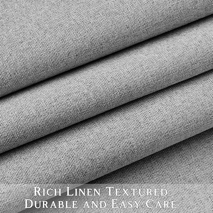 ChrisDowa 100% Blackout Grey Solid Curtains 63 Inches Long 2 Panels for Bedroom Living Room,Farmhouse Room Darkening Thermal Insulated Soundproof Grommet Top Window Treatment Drapes,52x63
