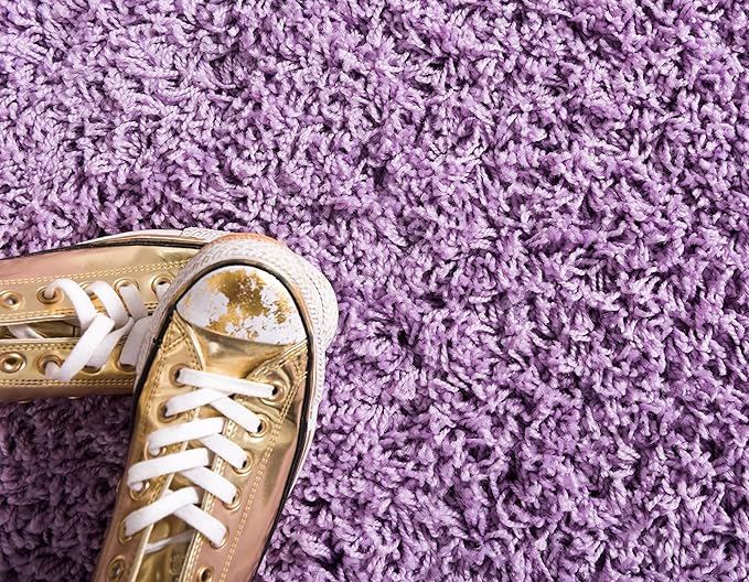 Unique Loom Solid Shag Collection Area Rug (2' 7" x 10' Runner, Lilac)