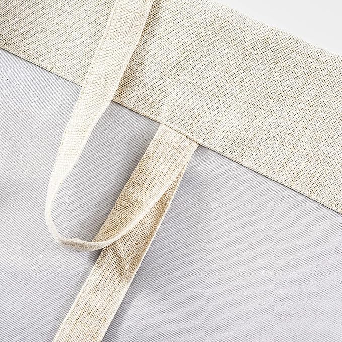 DriftAway Double Layer Linen Blackout Tie Up Curtains Thermal Insulated Fully Lined Balloon Roman Shade Bathroom Window Adjustable Rod Pocket for Small Window 45 Inch by 63 Inch Beige
