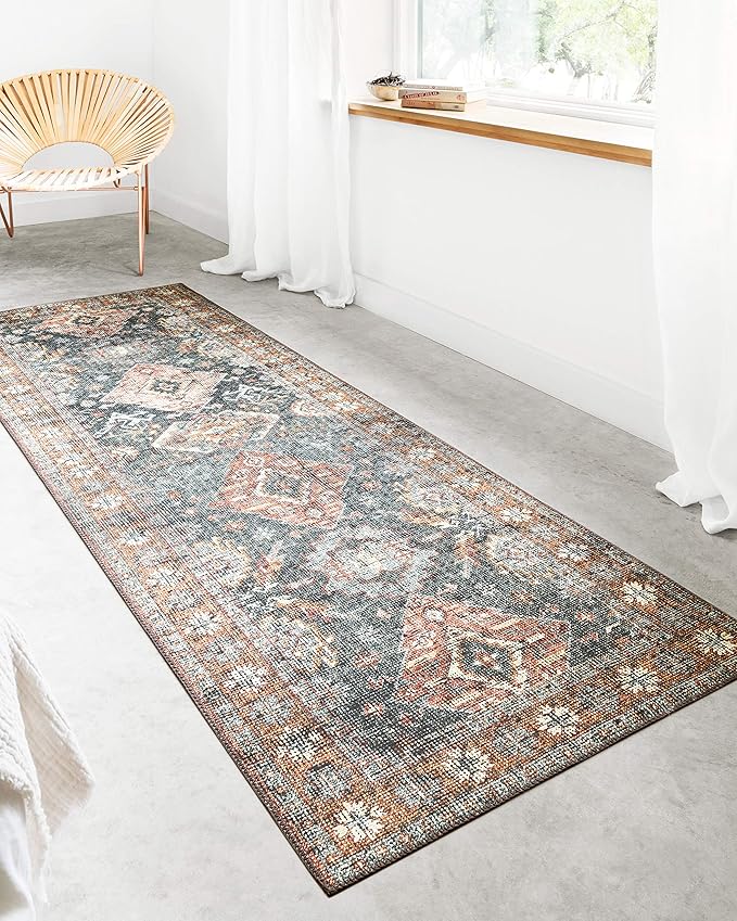 Loloi Skye Collection SKY-10 Sea/Rust 6'-0" x 9'-0" Area Rug