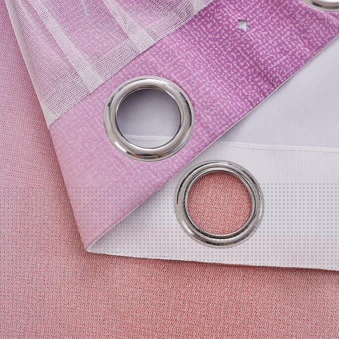 XiDi Curtains for Bedroom Decor, Rainbow Pink PurpleYellow34/45/1