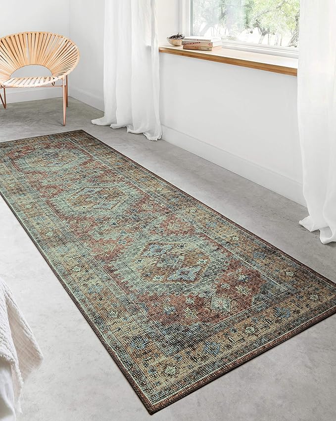 Loloi Skye Collection SKY-07 Terracotta/Sky 2'-0" x 5'-0" Accent Rug