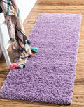 Unique Loom Solid Shag Collection Area Rug (2' x 6' 5" Runner, Lilac)
