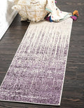 Unique Loom Del Mar Collection Area Rug - Jennifer (2' x 6' 1" Runner, Purple/ Ivory)