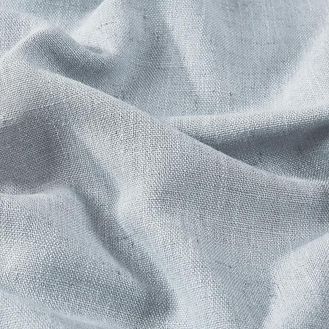 Vision Home Blue Fog Linen Full Blackout Curtains 108 inch for Bedroom Living Room Darkening Soundproof Window Panels 9FT Thermal Insulated Rod Pocket Back Tab Farmhouse Drapes 56" Wx108 Lx2