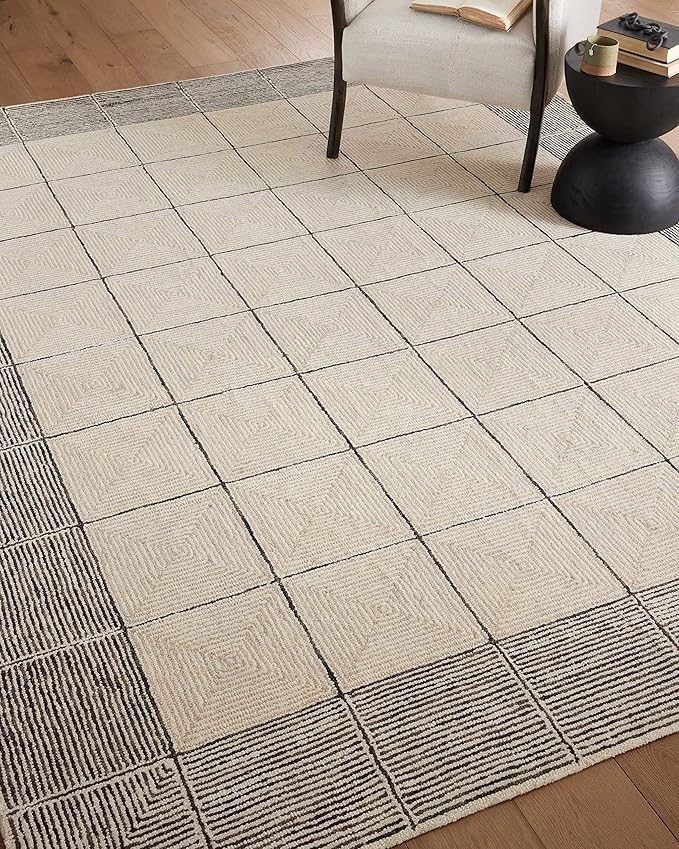 Loloi Chris Loves Julia Francis Collection FRA-02 Cream/Black 2'-6" x 7'-6" Runner Rug