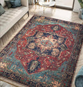 Keen Home Design 4x6 Rug - Machine Washable Area Rug with Non-Slip Backing, Ideal for Living Room, Dining Room, Bedroom - Vintage, Easy Clean, Durable, Low Pile Rug - (4' x 6')
