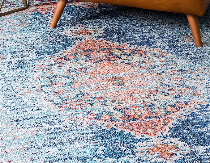Unique Loom Solid Shag Collection Area Rug (2' 7" x 10' Runner, Deep Aqua Blue)