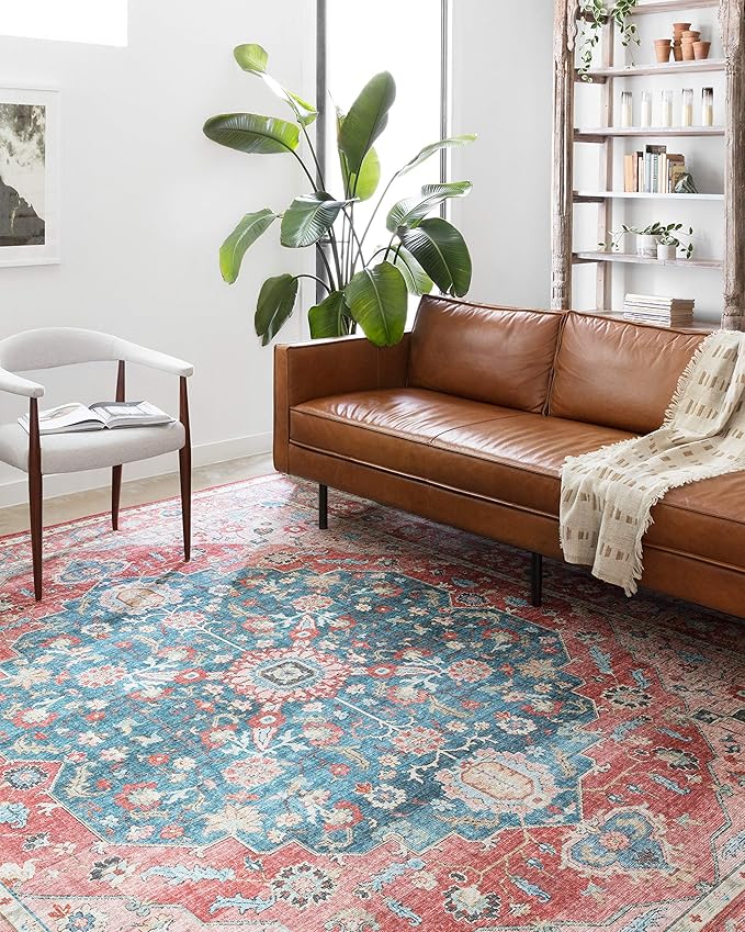 Loloi Skye Collection SKY-05 Brick/Ocean 9'-0" x 12'-0" Area Rug