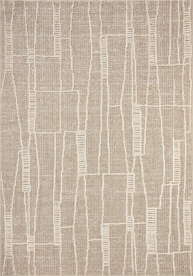 Loloi Amber Lewis Bexley Collection BEX-05 Mushroom/Natural 4'-0" x 6'-0" Accent Rug Neutral, Textured, Living, Bedroom, Dining, Carpet