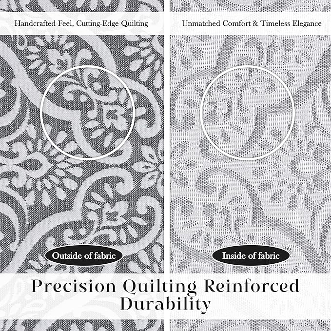 Superior 3 Piece Bedspread Set, Home Bed Decor, Decorative Bed Spread, 2 Pillow Shams, Medium Weight Blanket, Floral Matelasse Coverlet, Bedding Essentials, Enzy Collection, California King, Charcoal